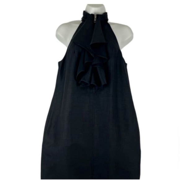 Club Monaco Dresses & Skirts - Club Monaco Ruffle Dress Women's Viscose-Blend Black Size 8 High neck jabot